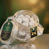 ASHFAQ Hakeem Zaaafrani Tablets in clear jar with saffron, product branding visible